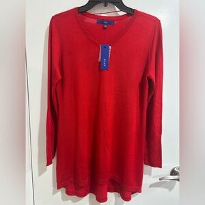 APT.9 NWT Red V-Neck Sweater, Medium